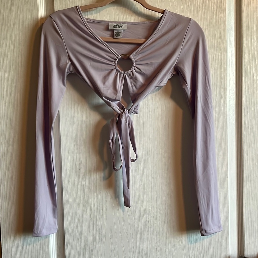 Lilac Purple Tie crop top